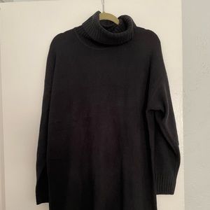 Gap CashSoft Oversized Mini Sweater Dress in black size S